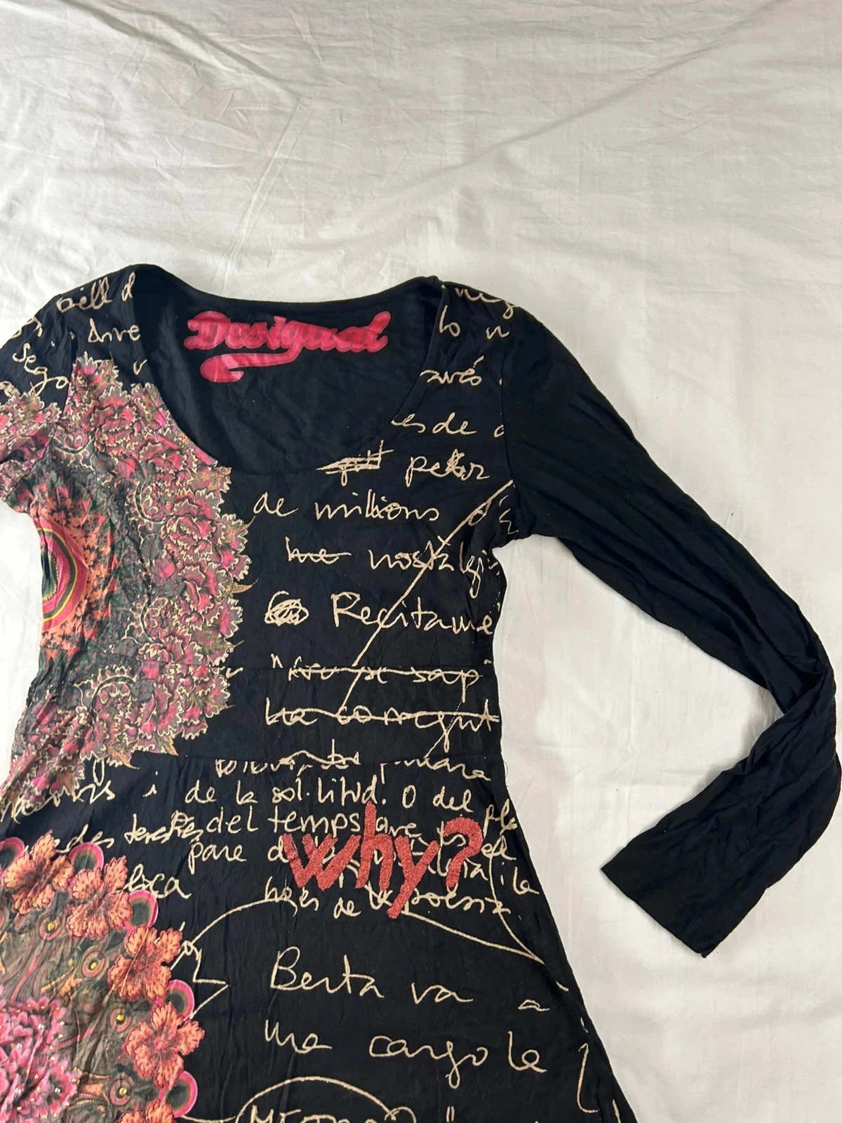 Vestido desigual vintage con motivos multicolor – photo 5